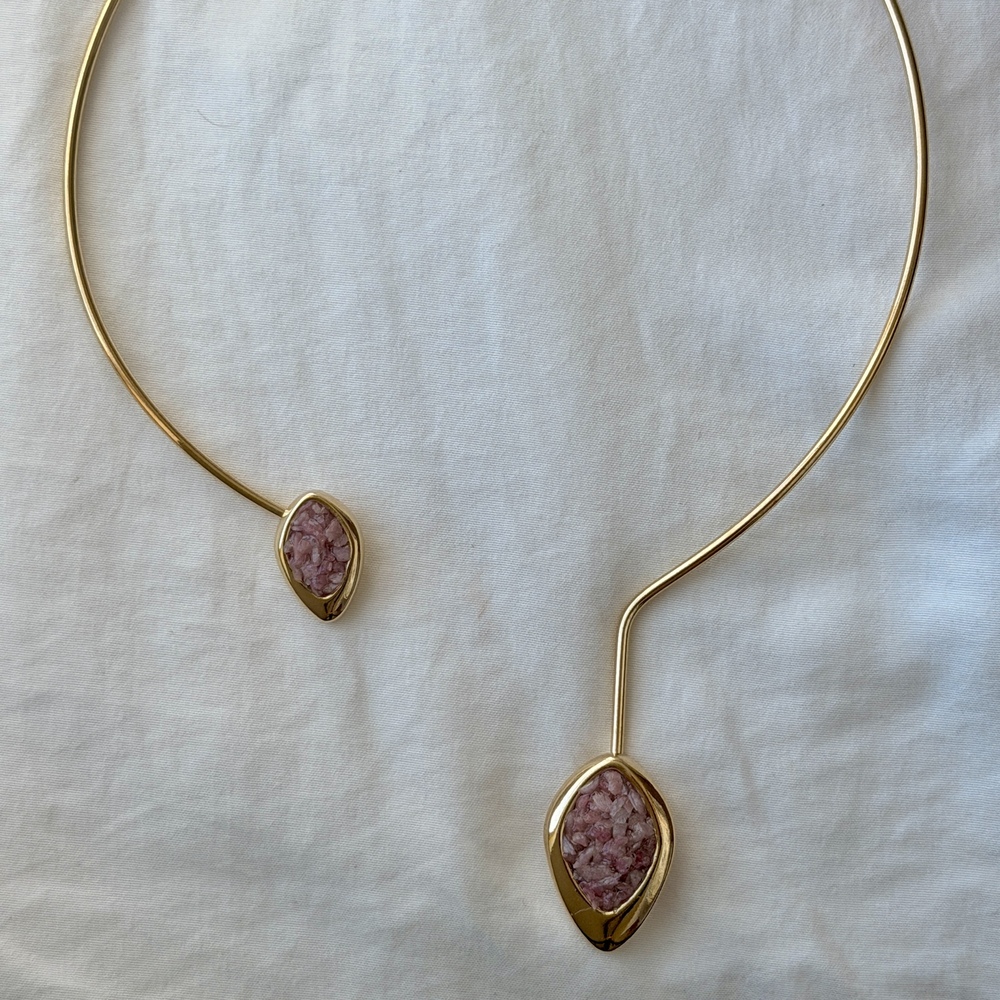 Fragments Choker Necklace - 18k Gold Plated - Rhodalite